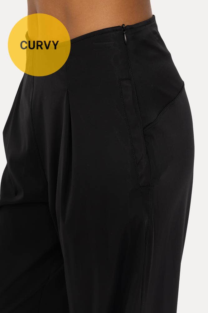 CURVY Flexflow Pleated Front Wide Leg Pants