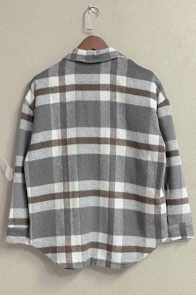 Plaid Flannel Shacket Jacket Women