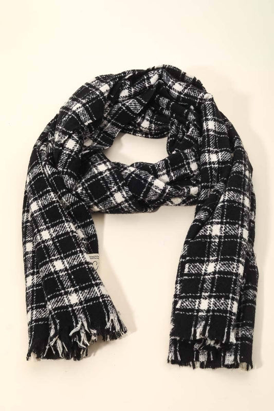 Plaid Striped Oblong Scarf