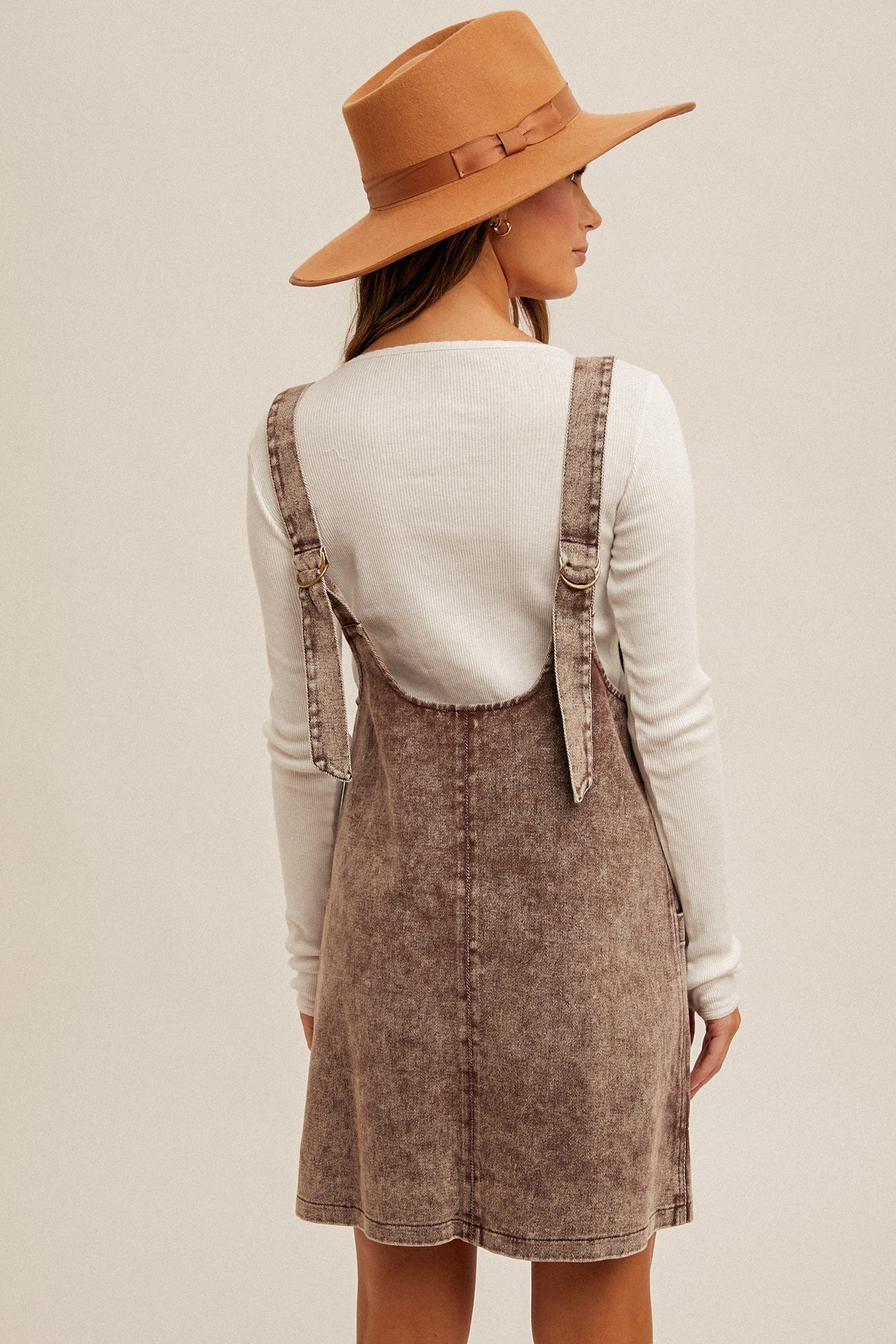 Wash Twill Overall Dress with Pockets