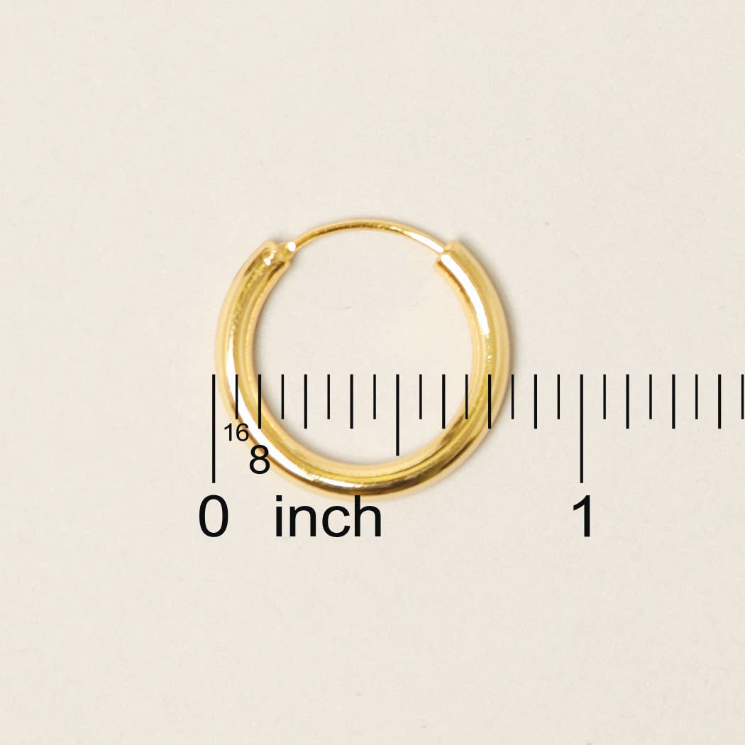 14K Gold Dipped Endless Hoop Earrings