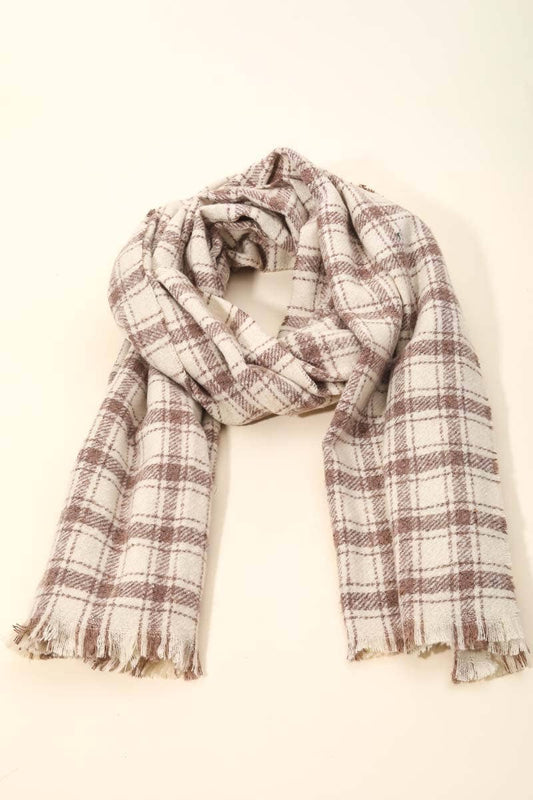 Plaid Striped Oblong Scarf