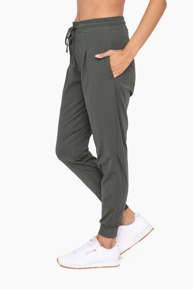 Solid Pleated Front Joggers