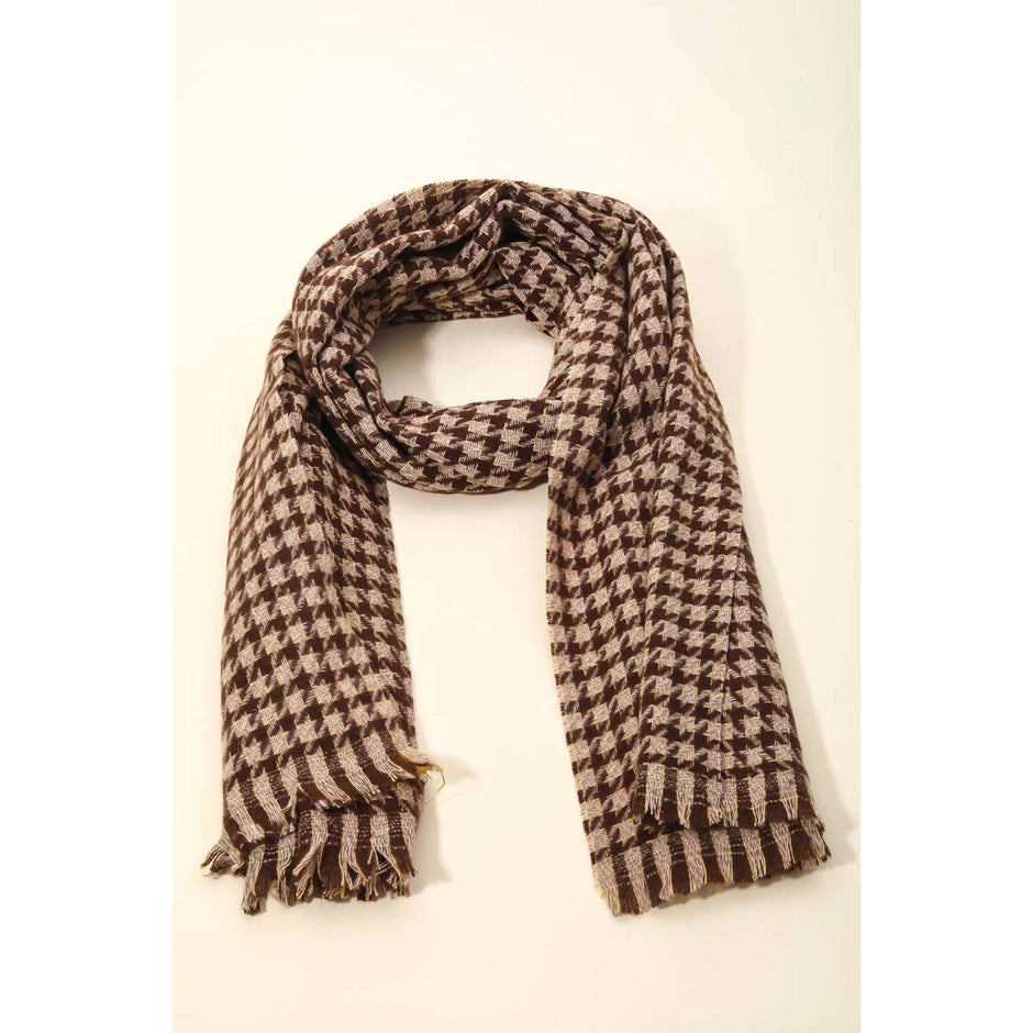 Houndstooth Print Scarf