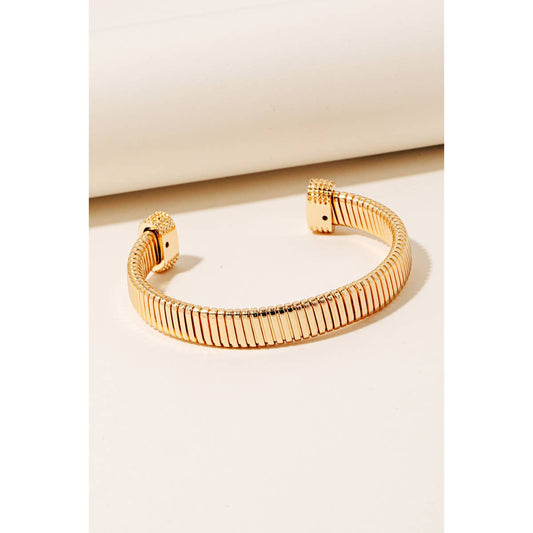 Flat Elastic Metallic Cuff Bracelet