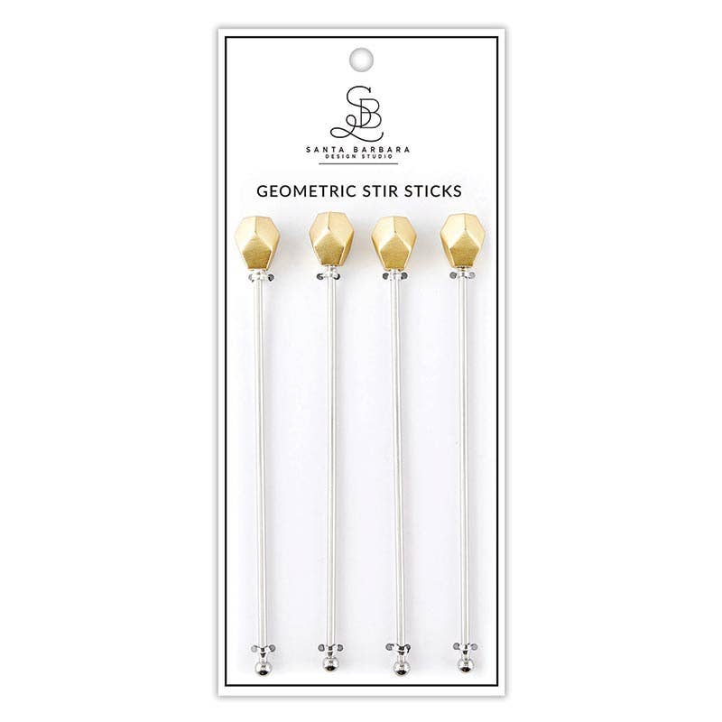 Geometric Stir Sticks - Gold