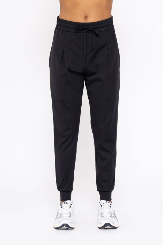 Solid Pleated Front Joggers