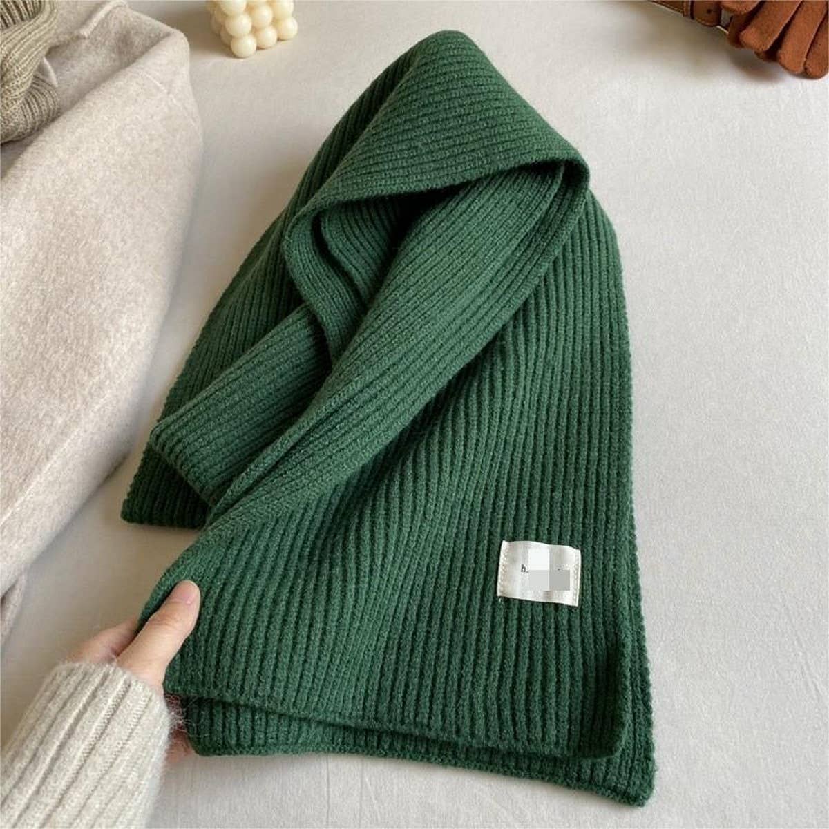 WINTER WOOL SOLID COLOR VERSATILE SCARF_CWASC1235