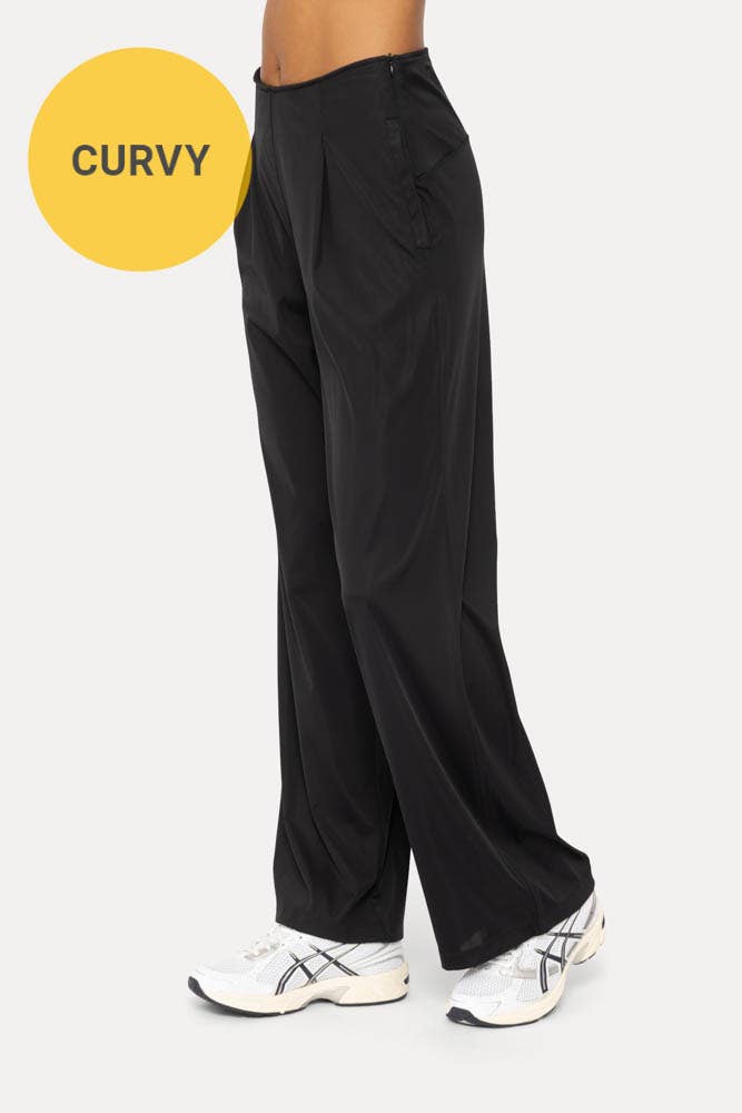 CURVY Flexflow Pleated Front Wide Leg Pants