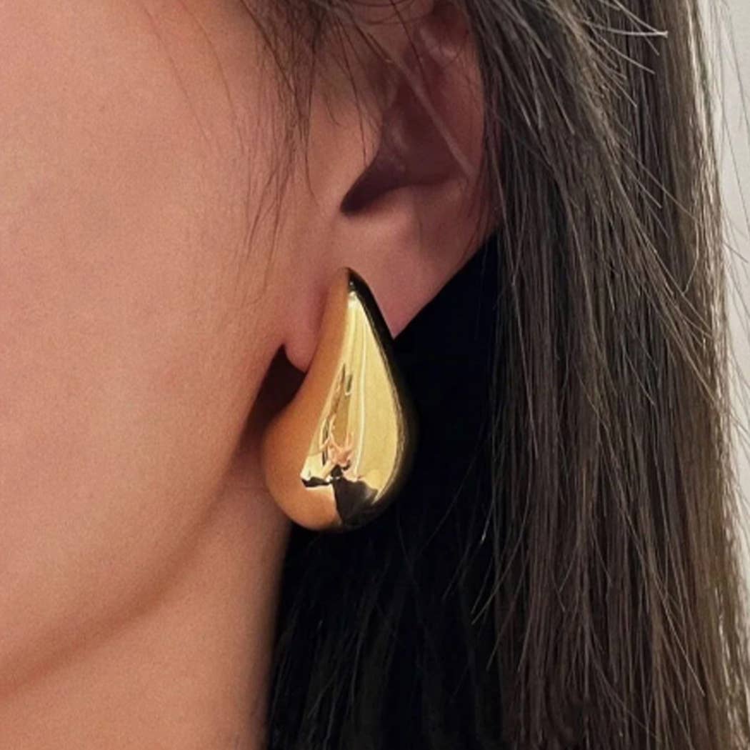 Chunky Water Drop Post Earrings