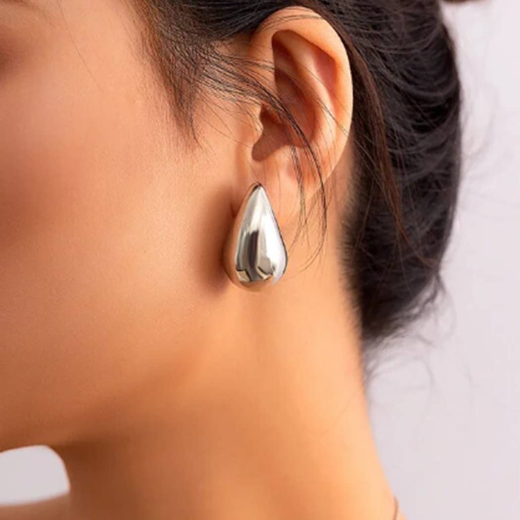 Chunky Water Drop Post Earrings