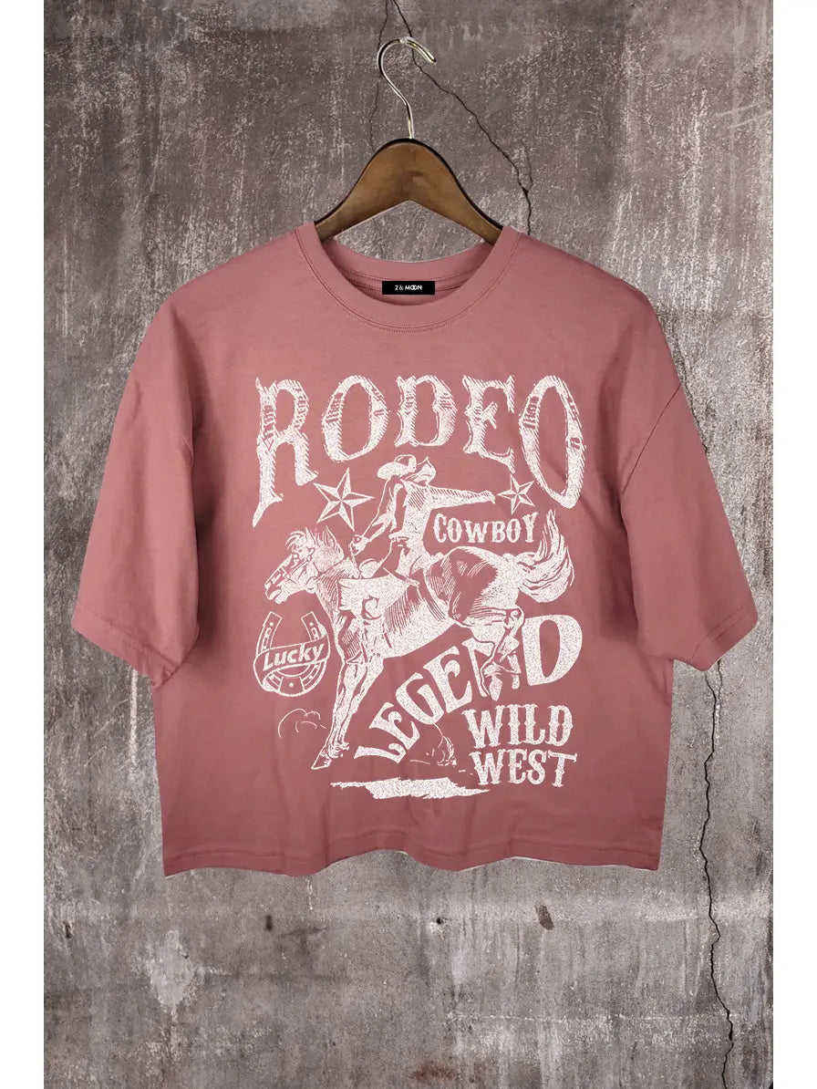 Rodeo Cowboy Graphic Crop Tee