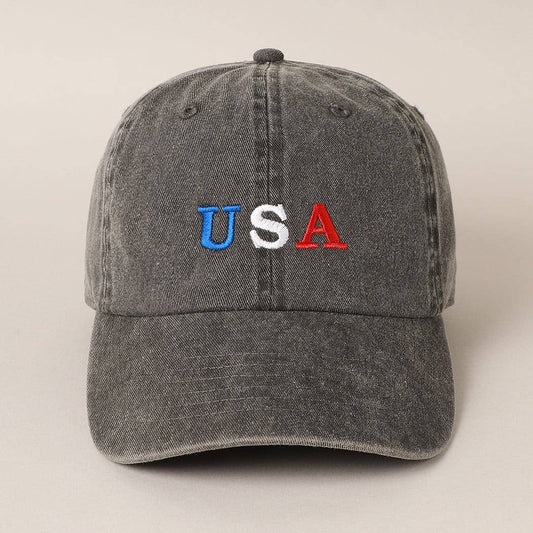 USA Embroidered Cotton Baseball Cap