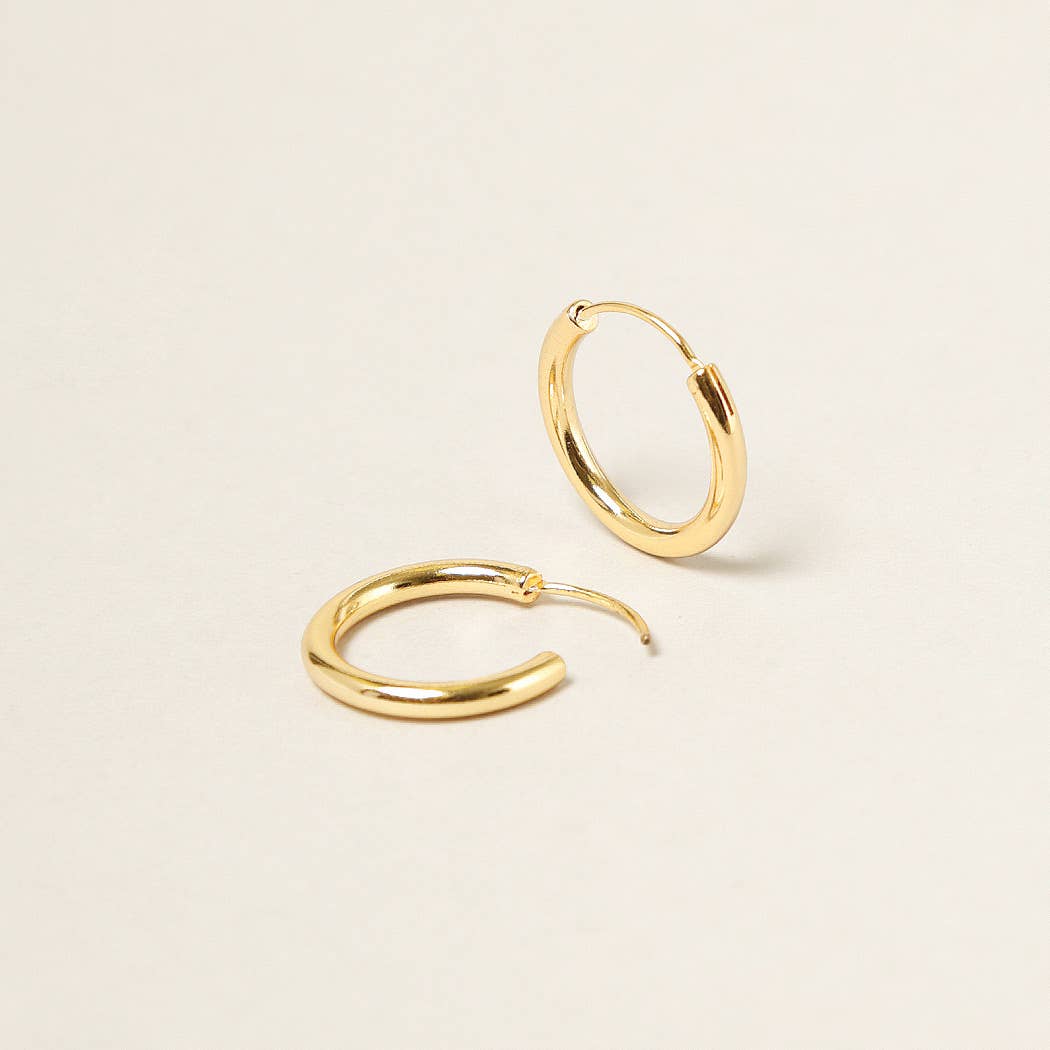 14K Gold Dipped Endless Hoop Earrings