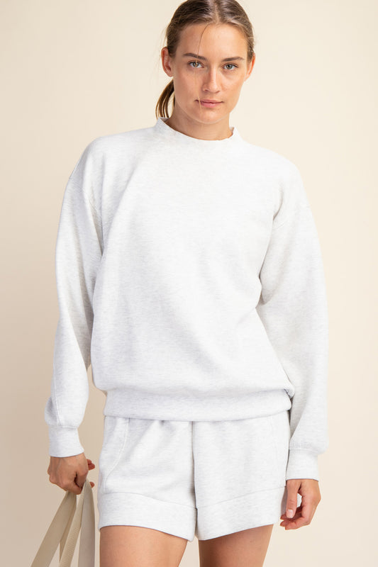 Modal Poly Span Mock Neck Pullover