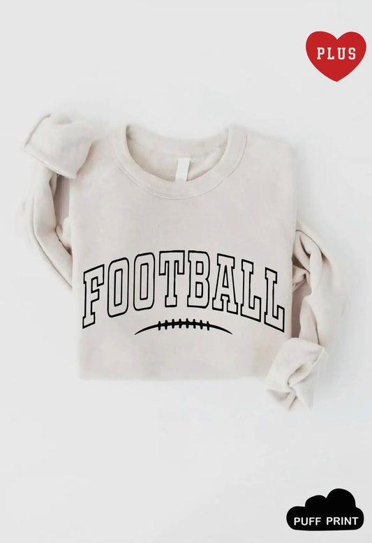 Football Puff Print Plus Sweatshirt