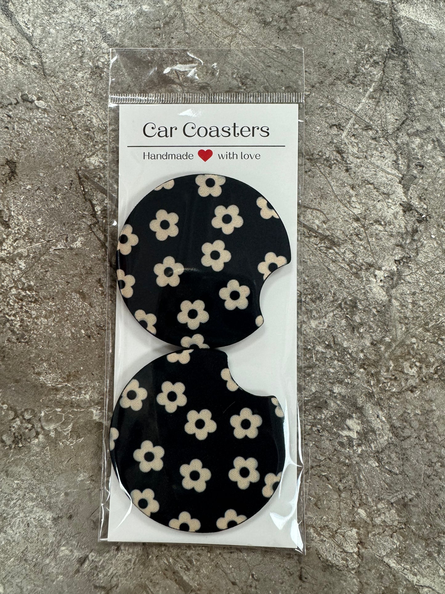 Car Coasters, Set of 2 Car Floral