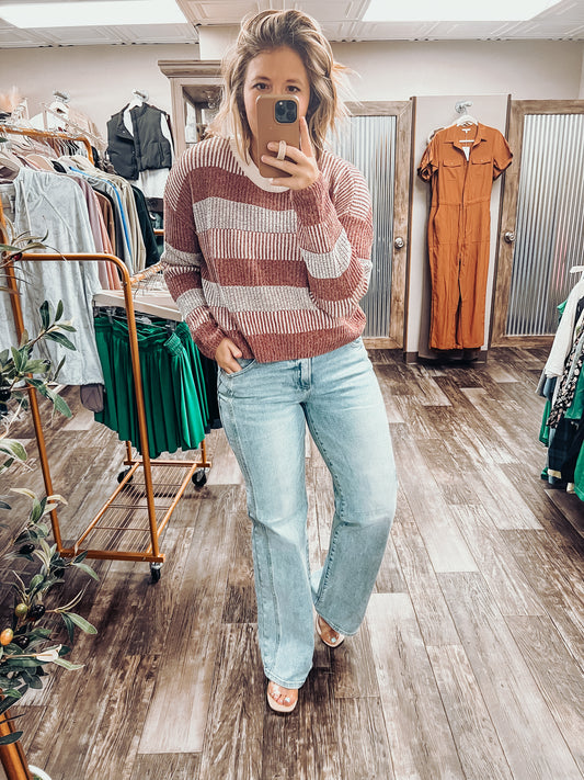 Crewneck Multi Stripe Sweater