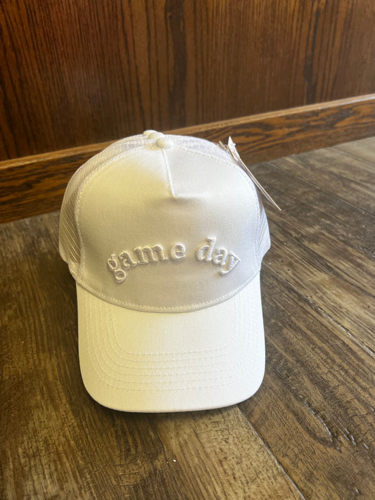 White Game Day Hat