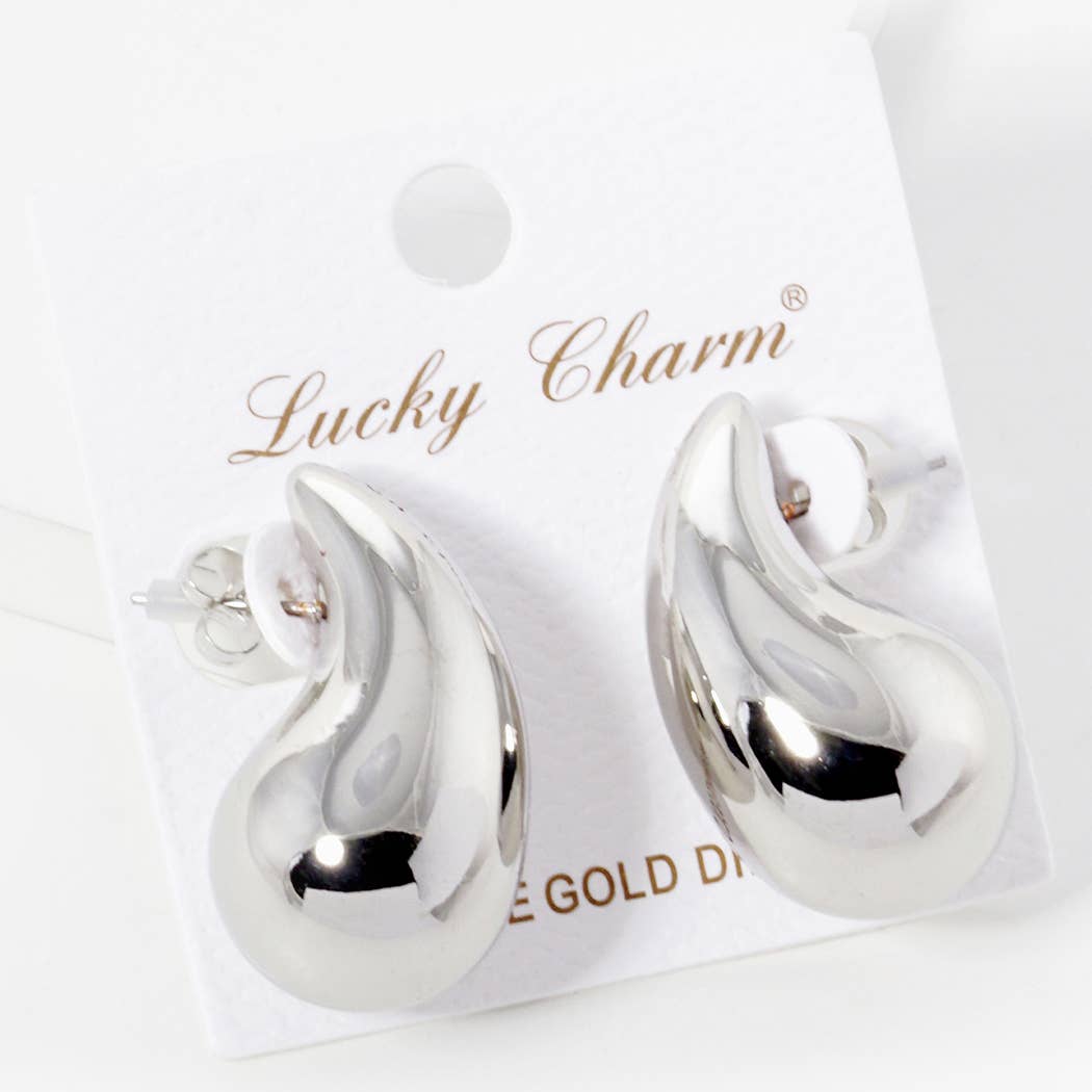 Chunky Water Drop Post Earrings