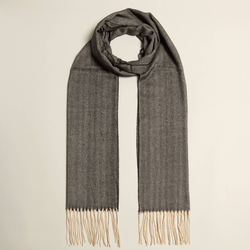 Herringbone Lightweight Cashmere Feel Scarf