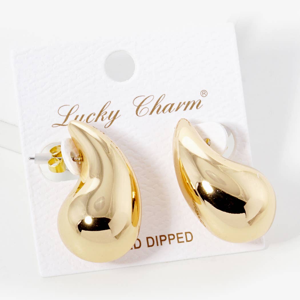 Chunky Water Drop Post Earrings