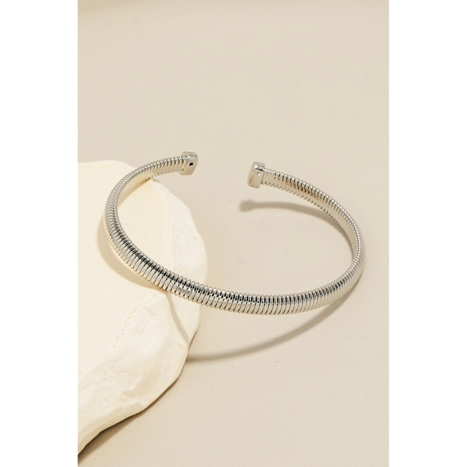 Solid Coiled Metallic Cuff Bracelet