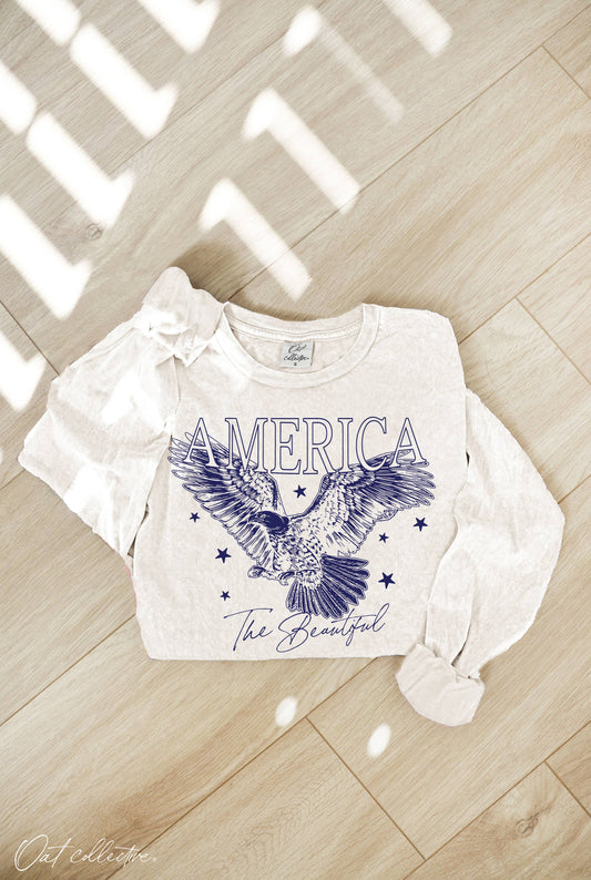 AMERICA THE BEAUTIFUL Mineral Washed Long Sleeve Graphic