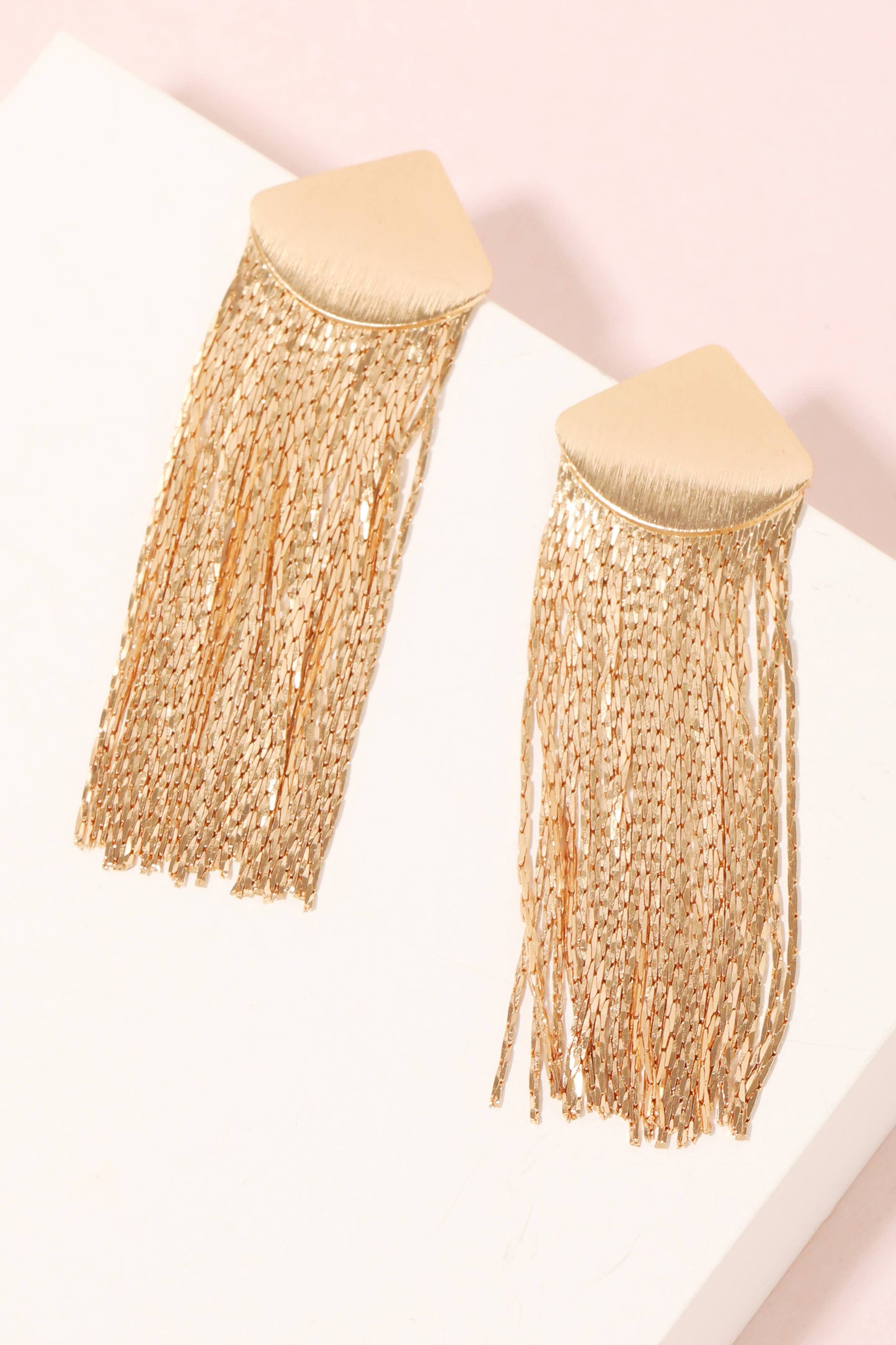 Metal Post Fringe Earrings