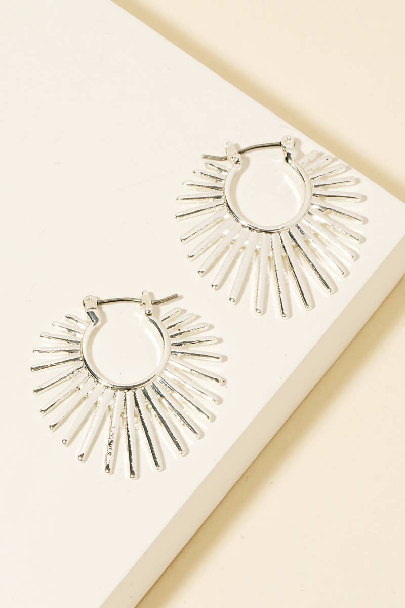 Metallic Bar Sunshine Hoop Earrings