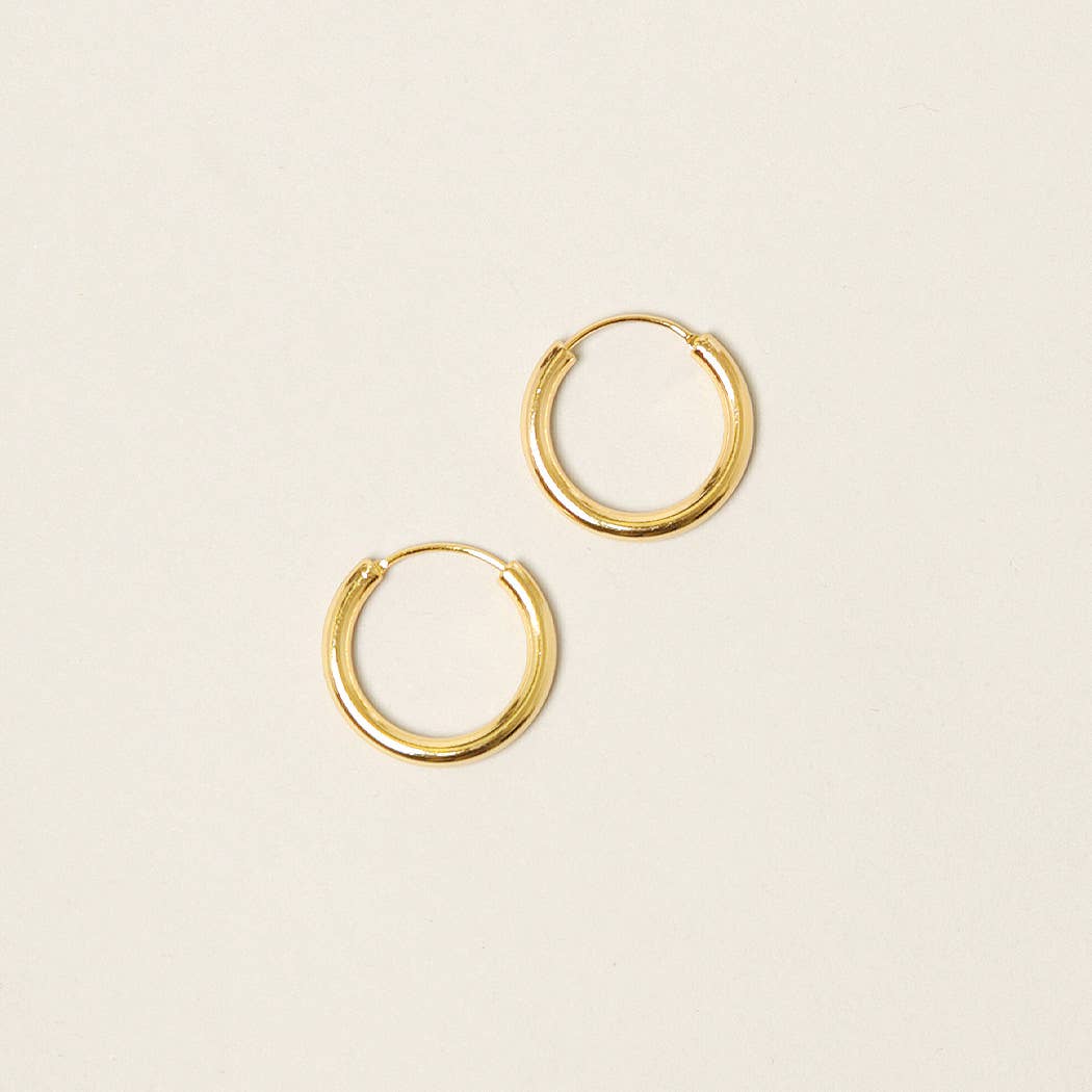 14K Gold Dipped Endless Hoop Earrings