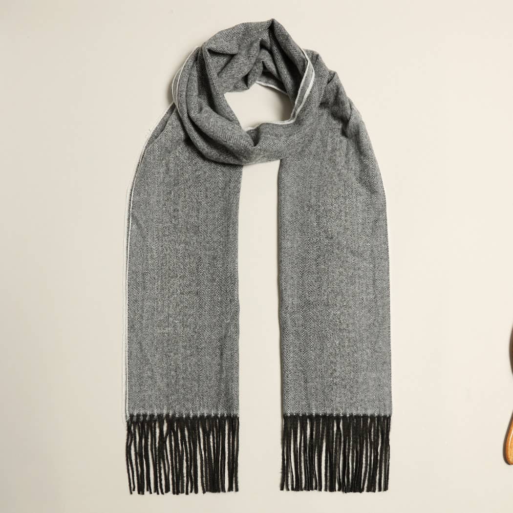 Herringbone Lightweight Cashmere Feel Scarf