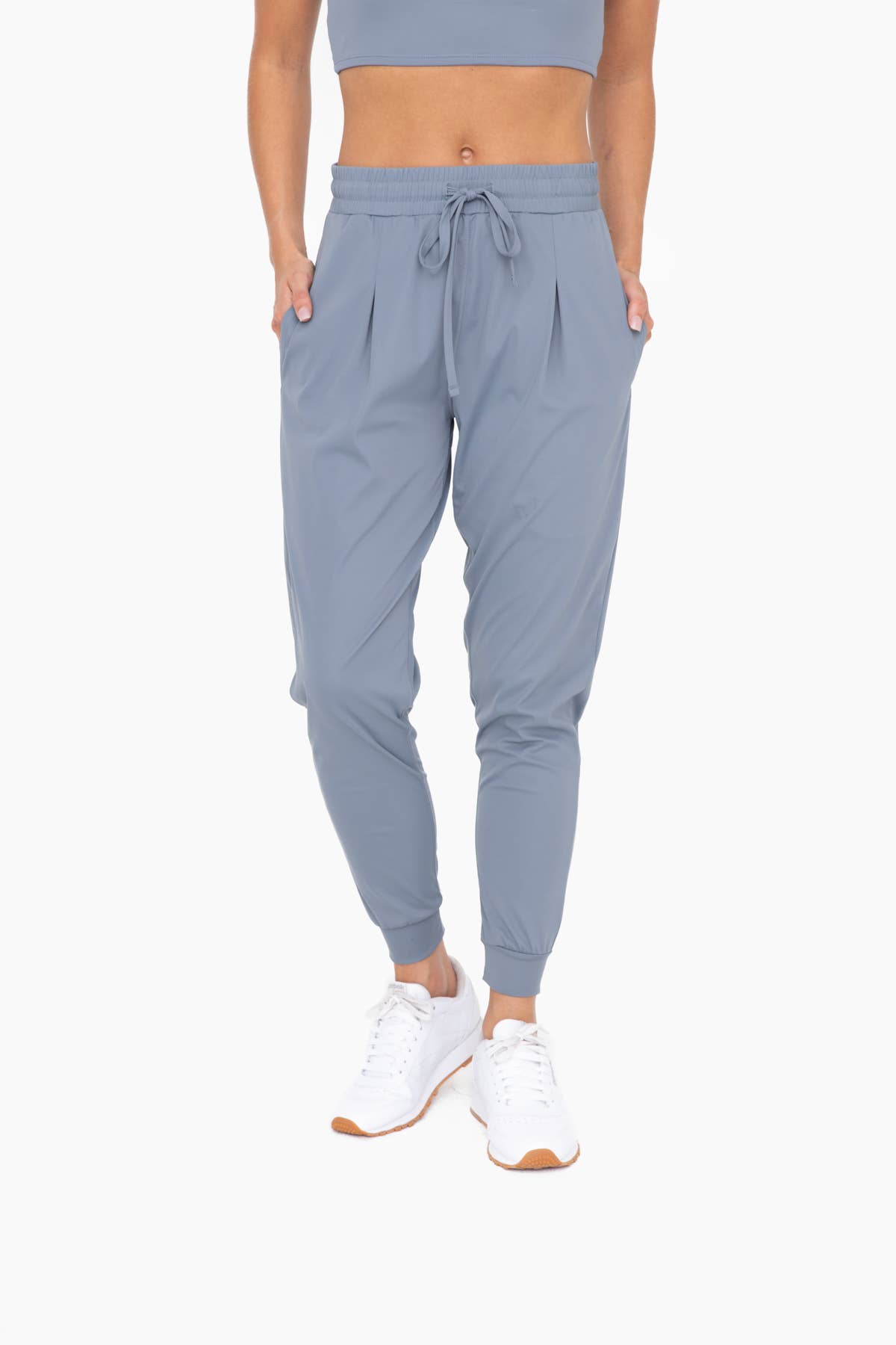 Solid Pleated Front Joggers