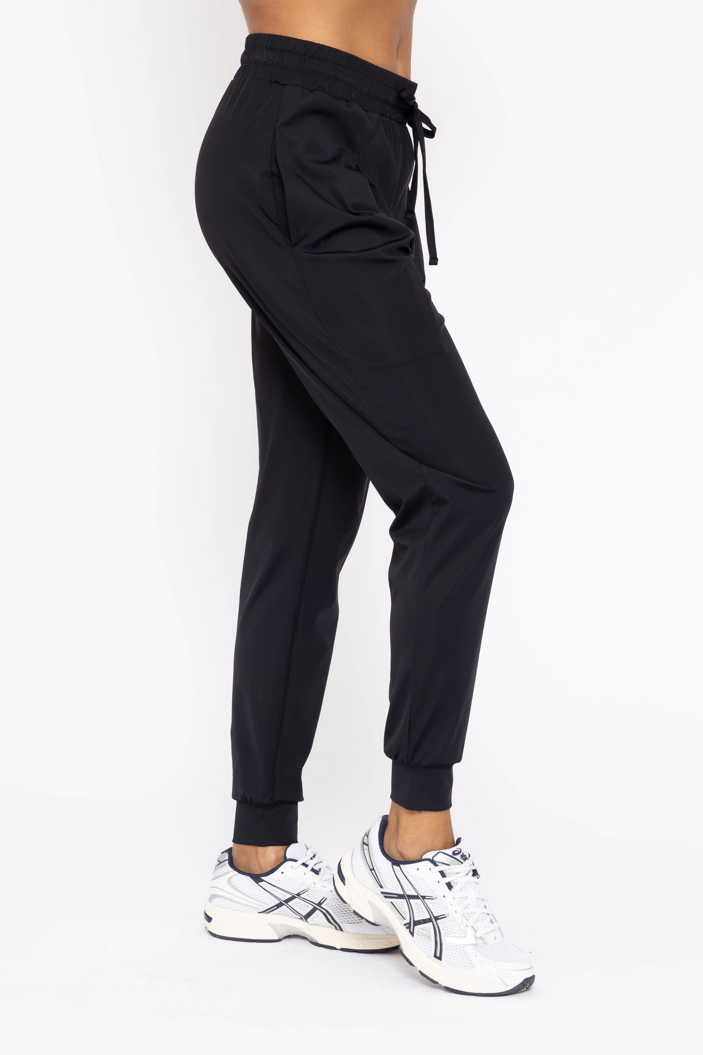 Solid Pleated Front Joggers