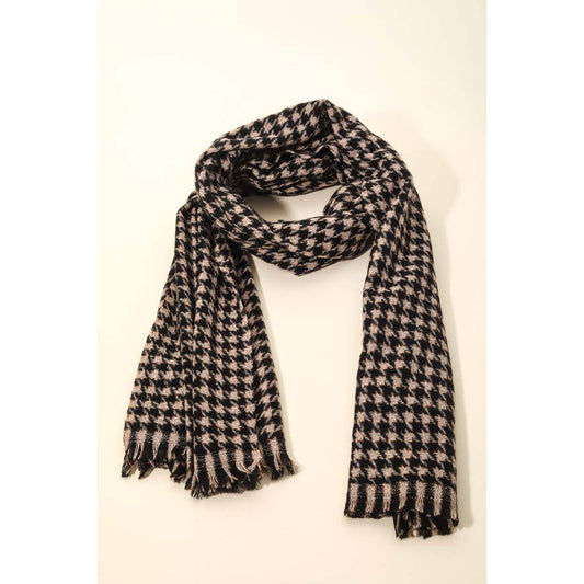 Houndstooth Print Scarf